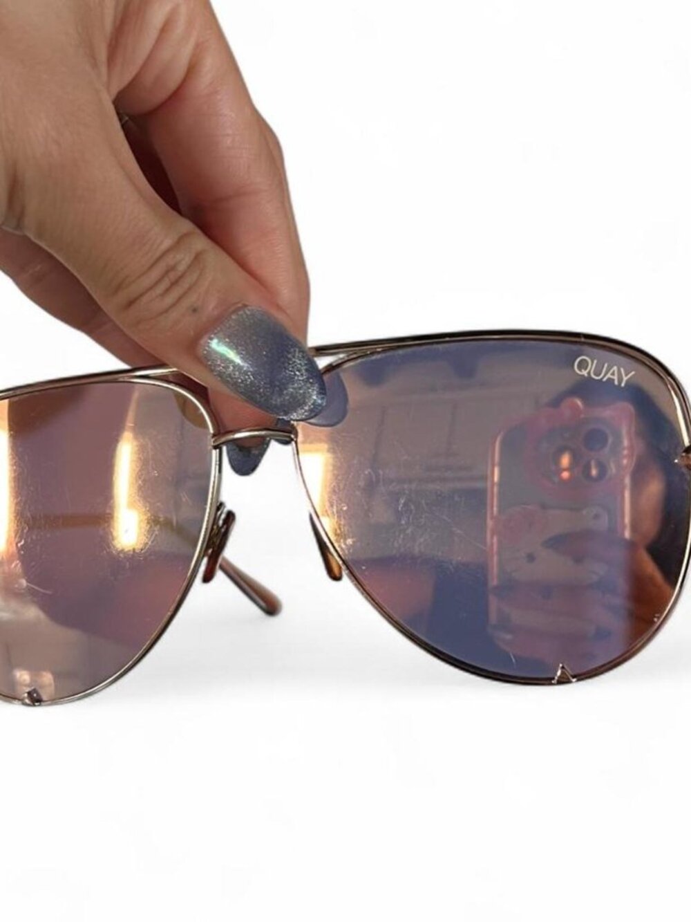 Quay aviator sunglasses with gold lens